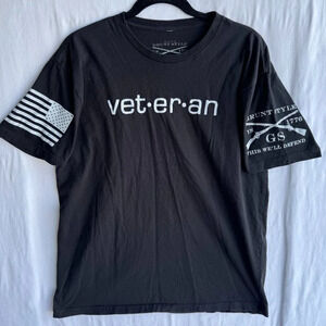 Black Grunt Style 'Veteran' Graphic Tee - Size L